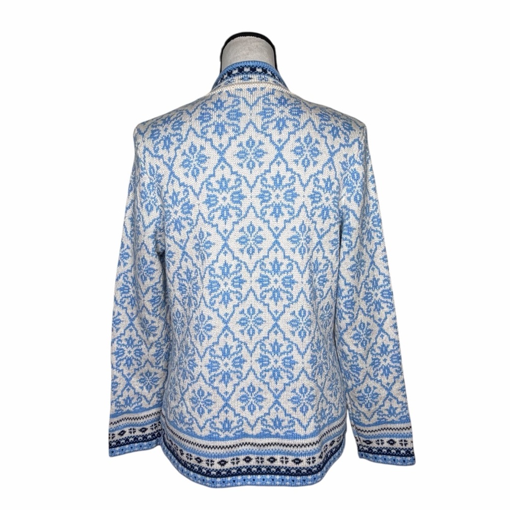 Appleseeds pale blue fair isle zip cardigan - Picture 5 of 9